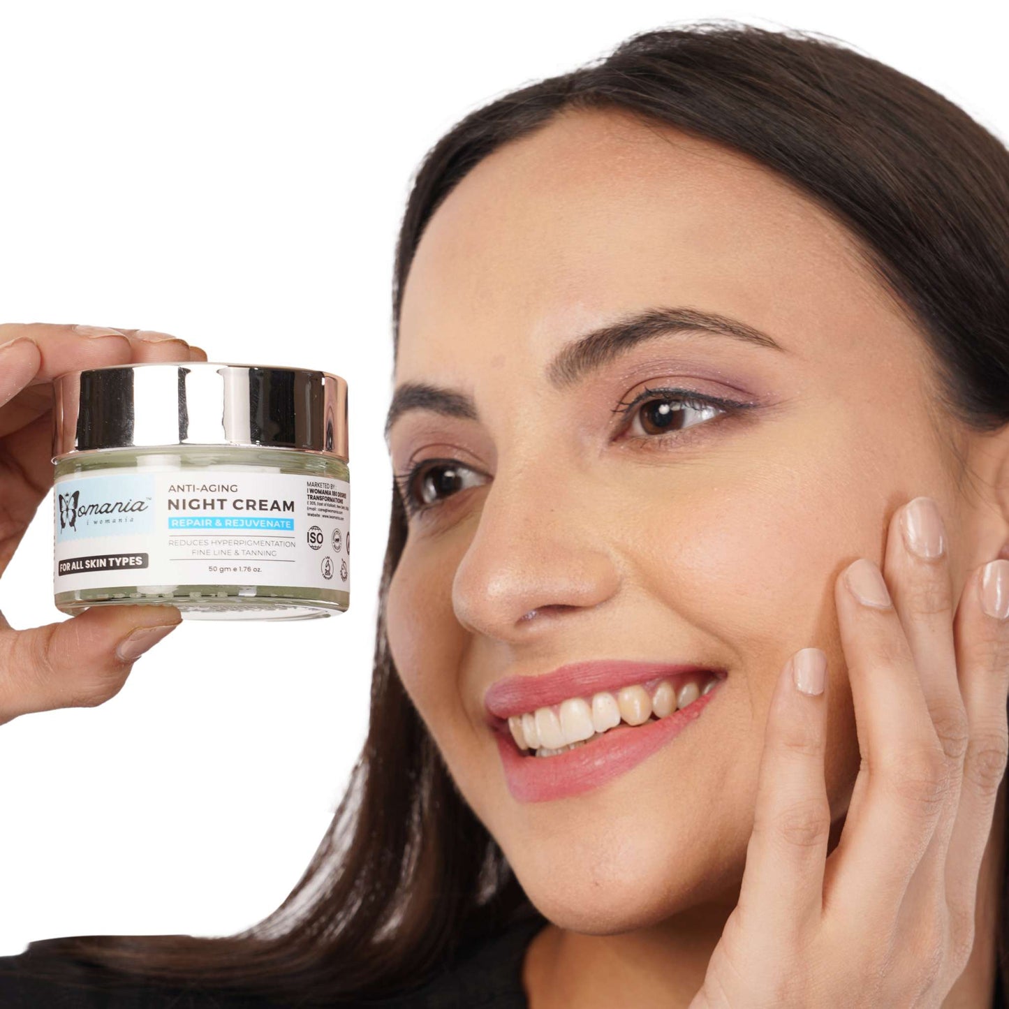 Anti-wrinkle night cream with retinol and aloe for youthful skin.