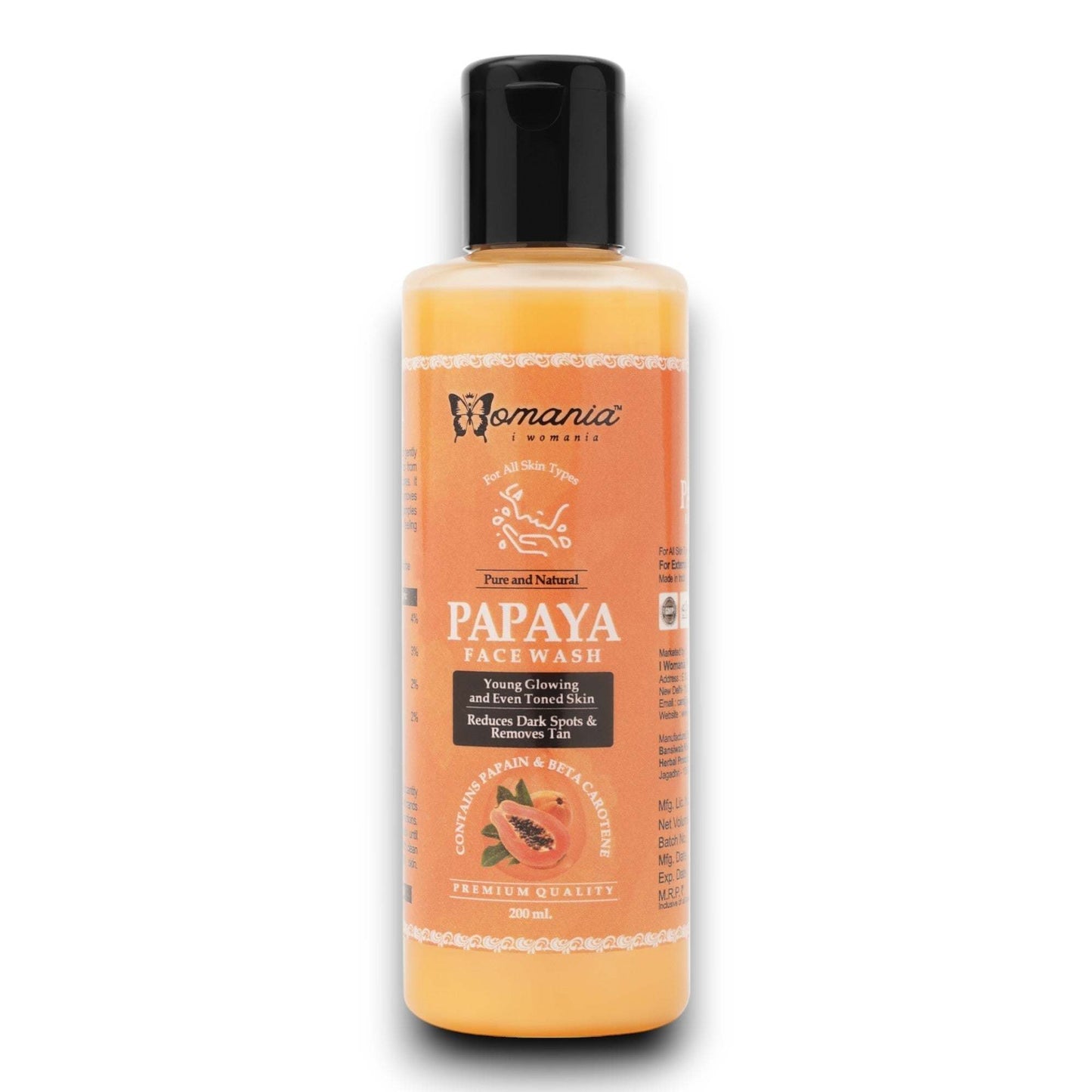 Papaya Deep Cleansing Face Wash, 200 ml, for revitalized and glowing skin.