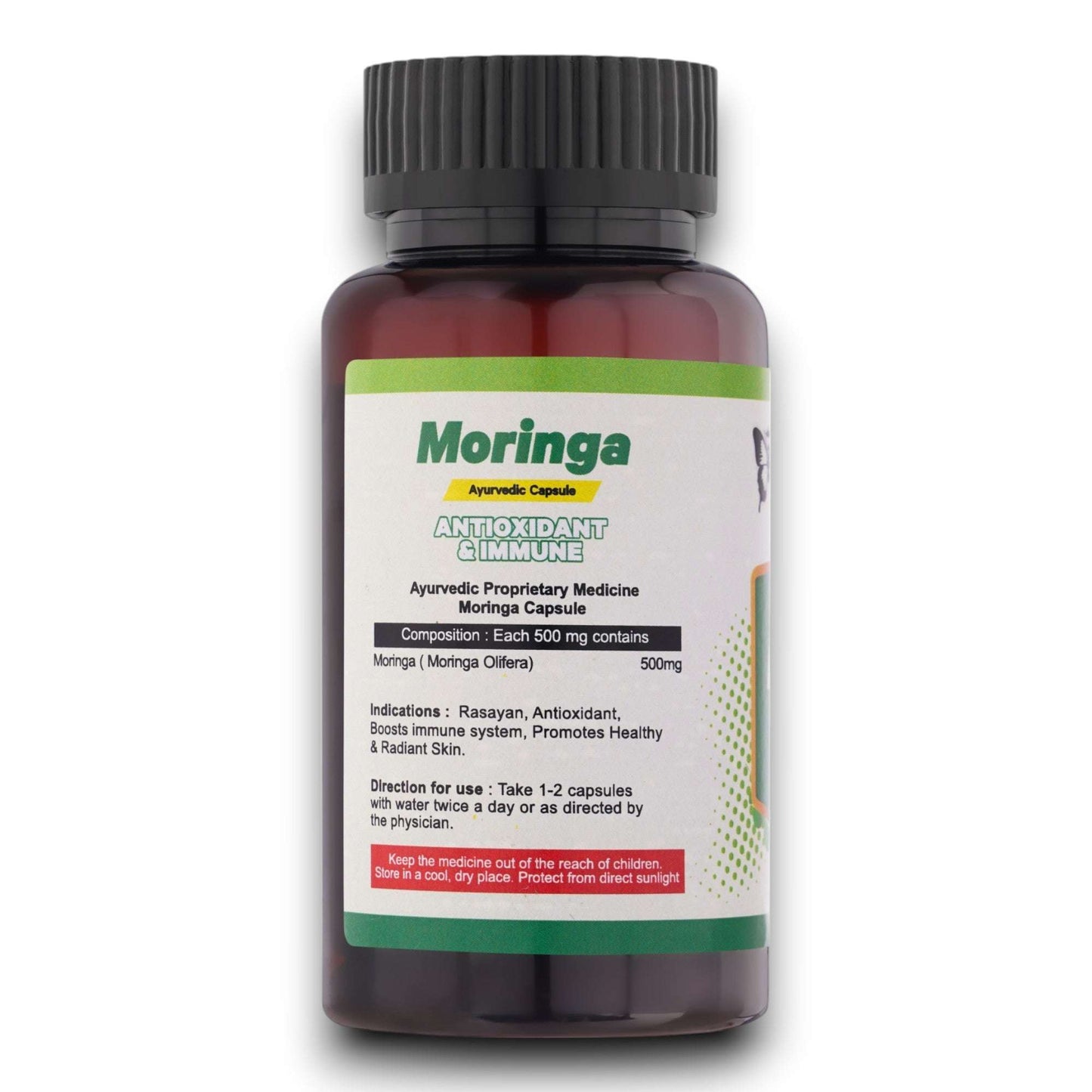 Moringa Capsules 30 Count Bottle Promoting Immune Function and Wellness