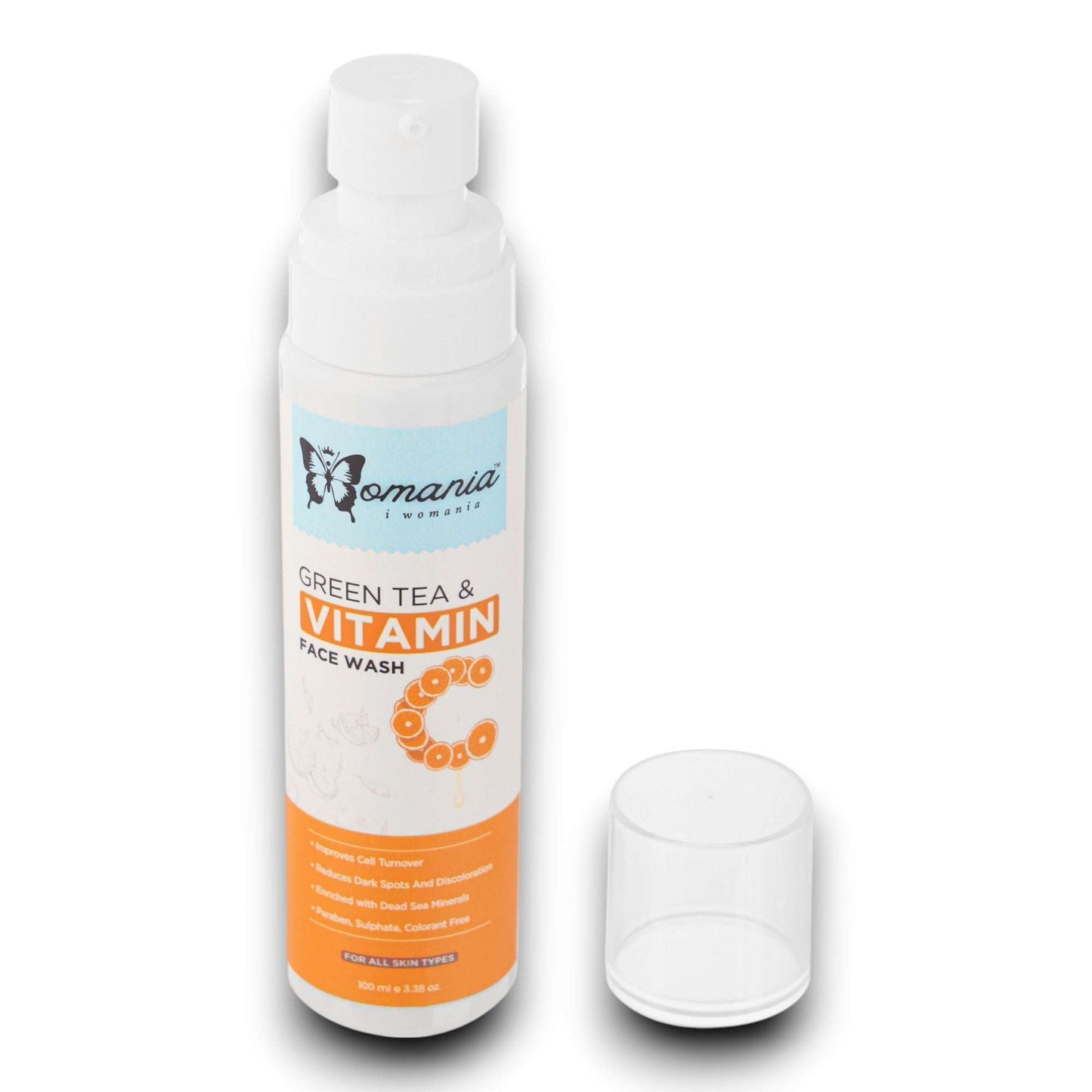 Face Wash - Green Tea & Vitamin C, 100 ml bottle, antioxidant-rich, skin brightening formula.