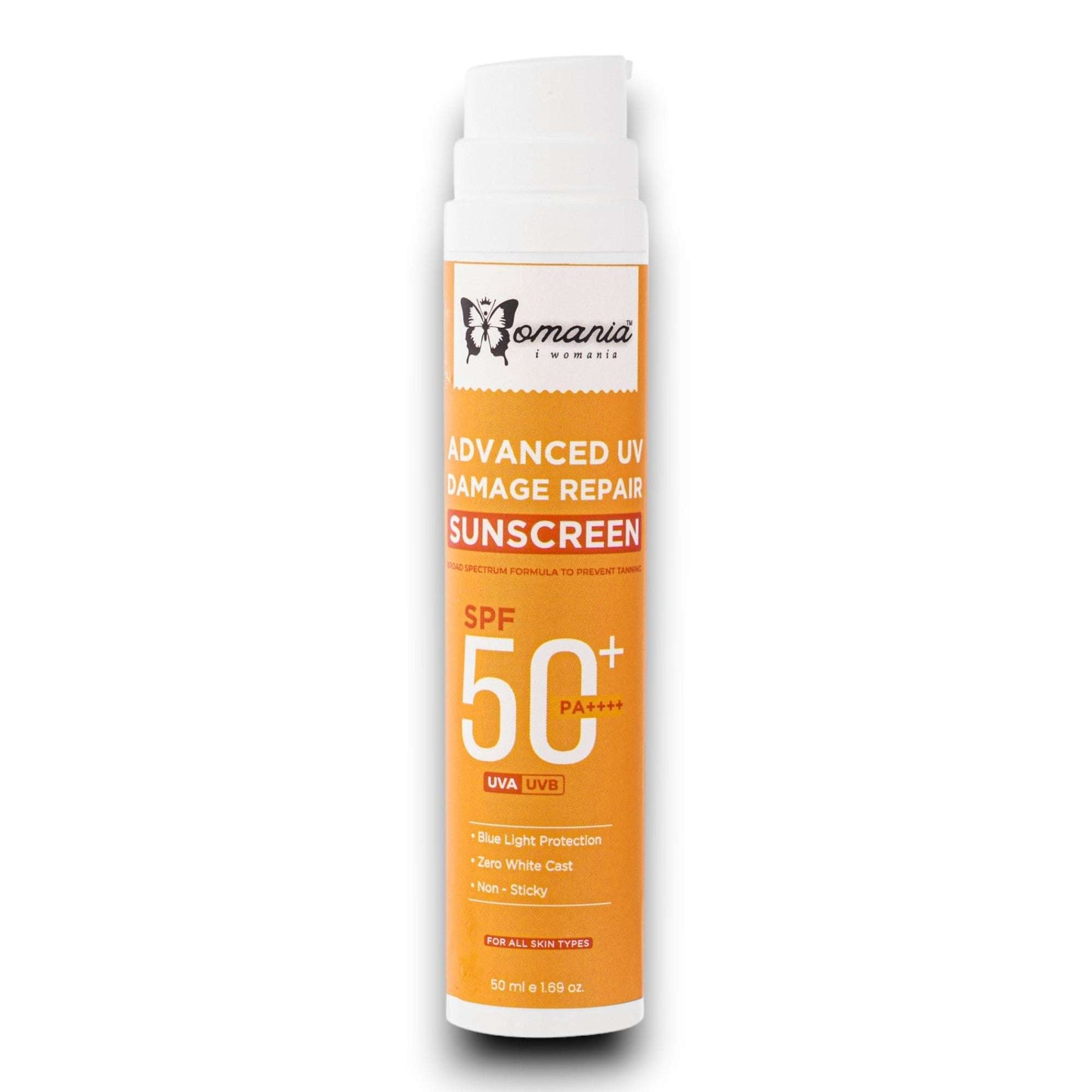 Sunscreen - SPF 50 PA++++ 50ml bottle; advanced UV protection, repair formula, suitable for all skin types.