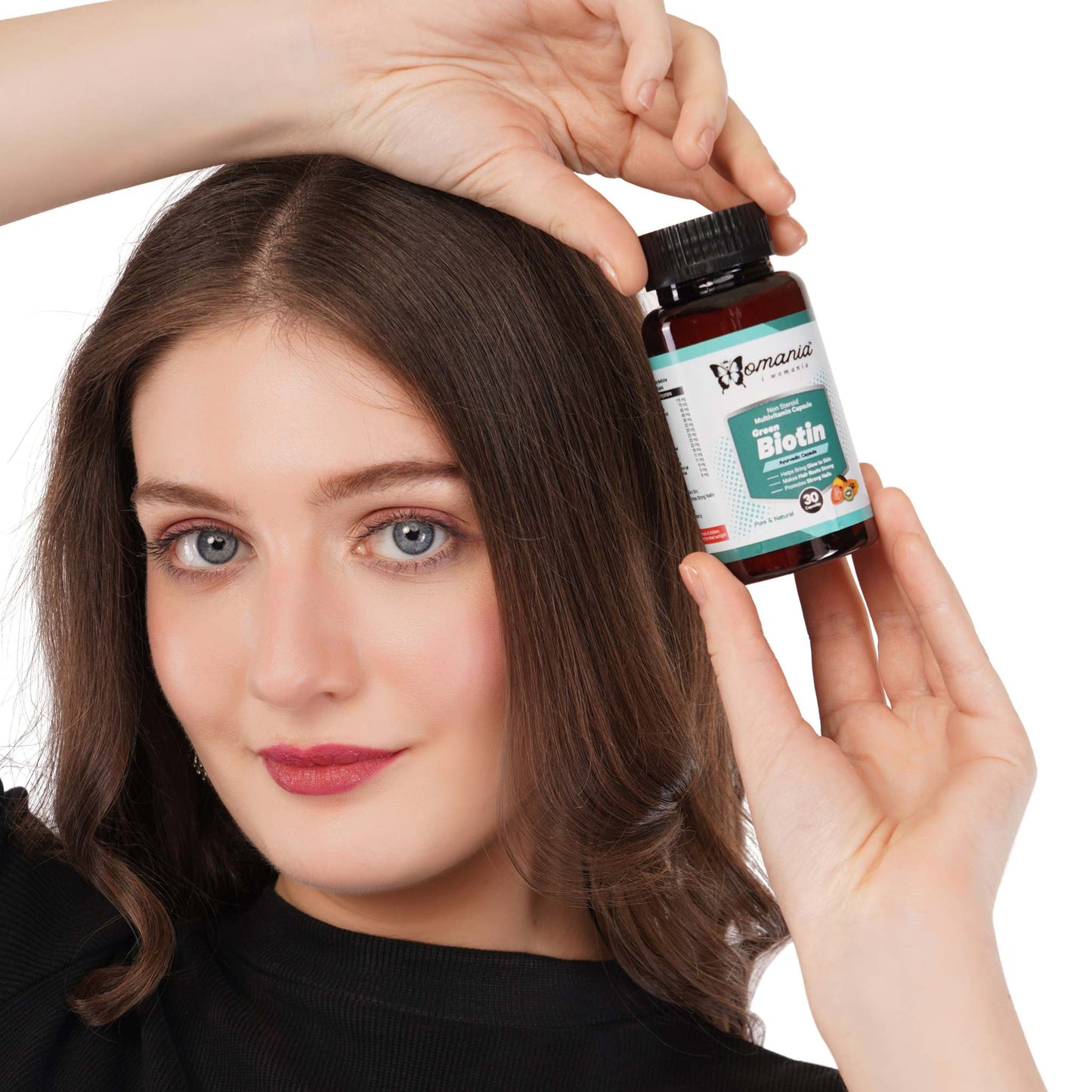 Green Biotin capsules for skin and hair health, 30 count.
