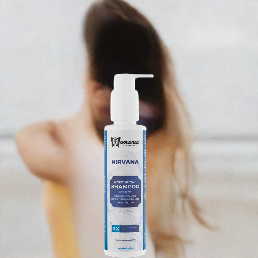 Hair Moisturizing Shampoo 200 ml bottle featuring argan oil and shea butter for hydration and nourishment.