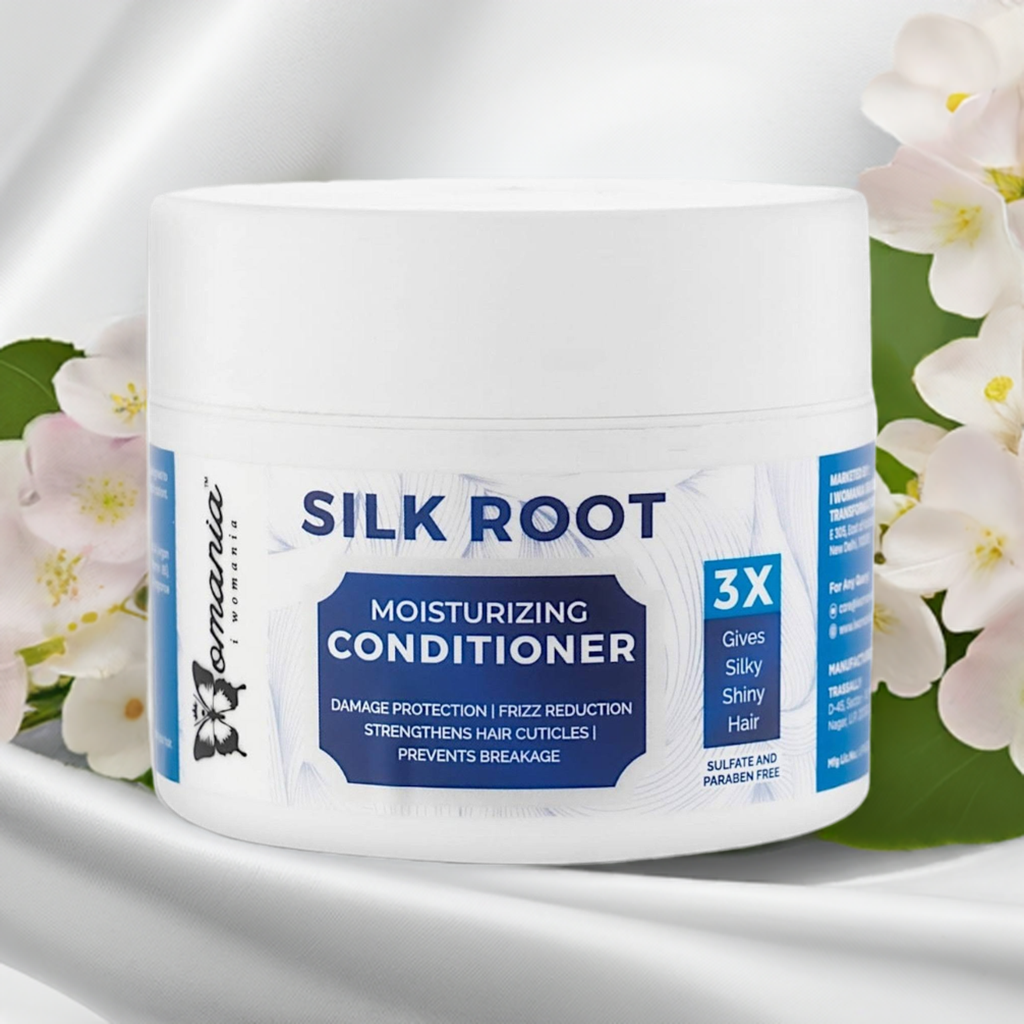 Silk Root Hair Conditioner 200 gm by i Womania, enriched with wheat protein, paraben and sulfate-free.
