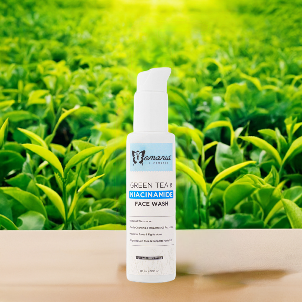 Face Wash with Green Tea and Niacinamide, 100 ml, for oily and acne-prone skin.