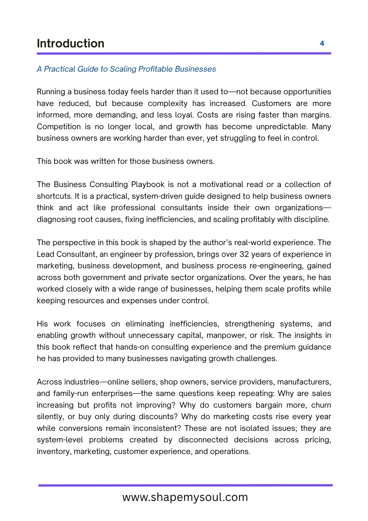 Introduction page of the Business Growth & Profit Scaling Playbook, a comprehensive business growth and profit scaling guide.