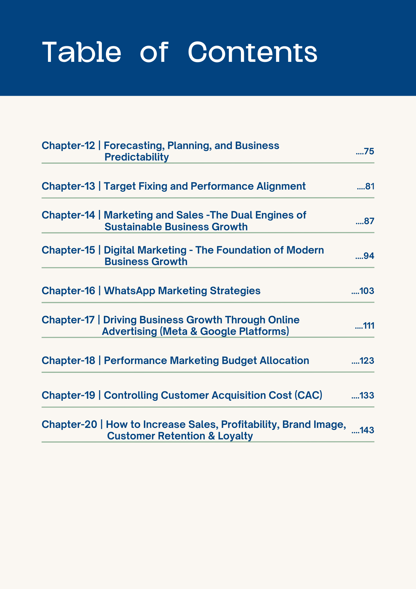 Table of contents from the Business Growth & Profit Scaling guide, showcasing key chapters on business strategy.