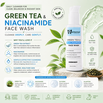 Niacinamide Facewash with Greentea✦100 ml