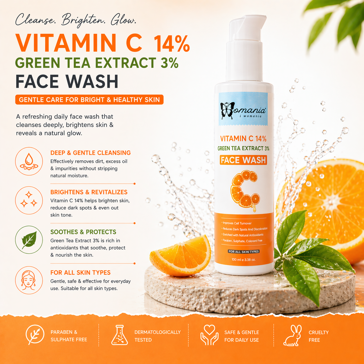 Vitamin C Face Wash with Green Tea ✦100 ml