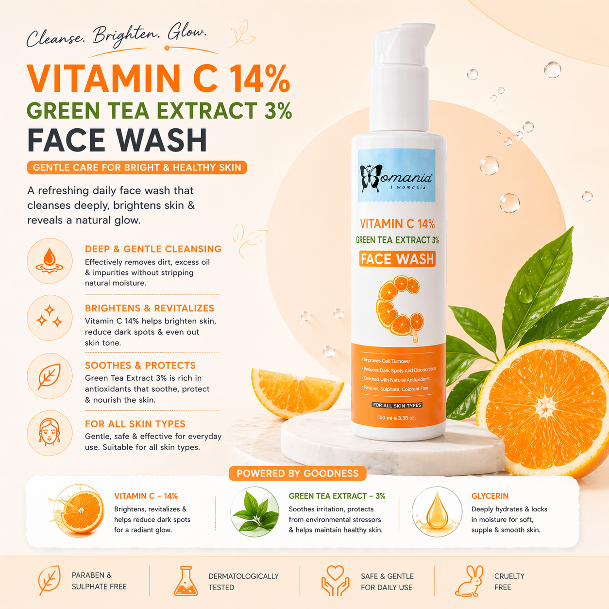 Vitamin C Face Wash with Green Tea ✦100 ml